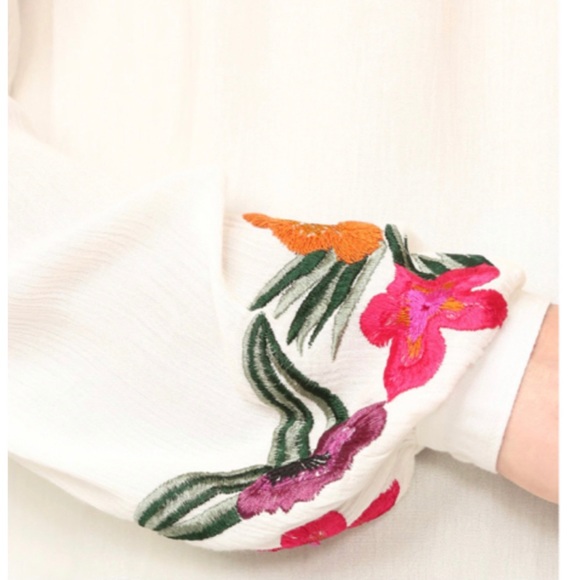 LOVERS + FRIENDS IVORY EMBROIDERED OFF-THE-SHOULDER TOP - Picture 5 of 9